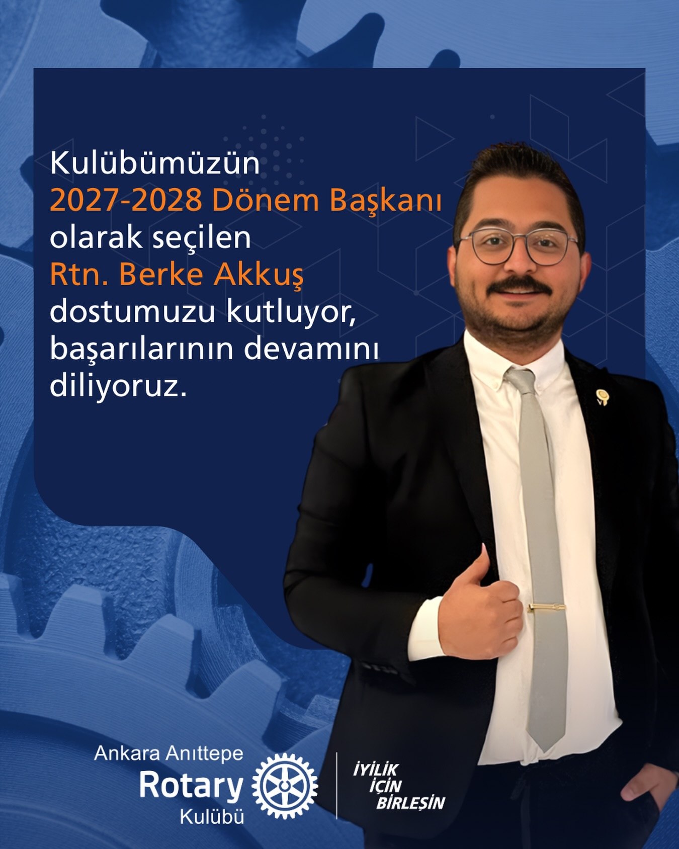 Rtn. Berke Akkuş dostumuzu kutluyor, başarılarının devamını diliyoruz
