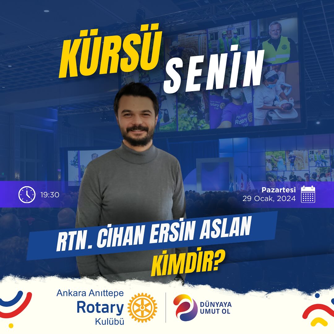 Kürsü Senin etkinliğinde konuşmacımız Cihan Ersin Aslan olacaktır