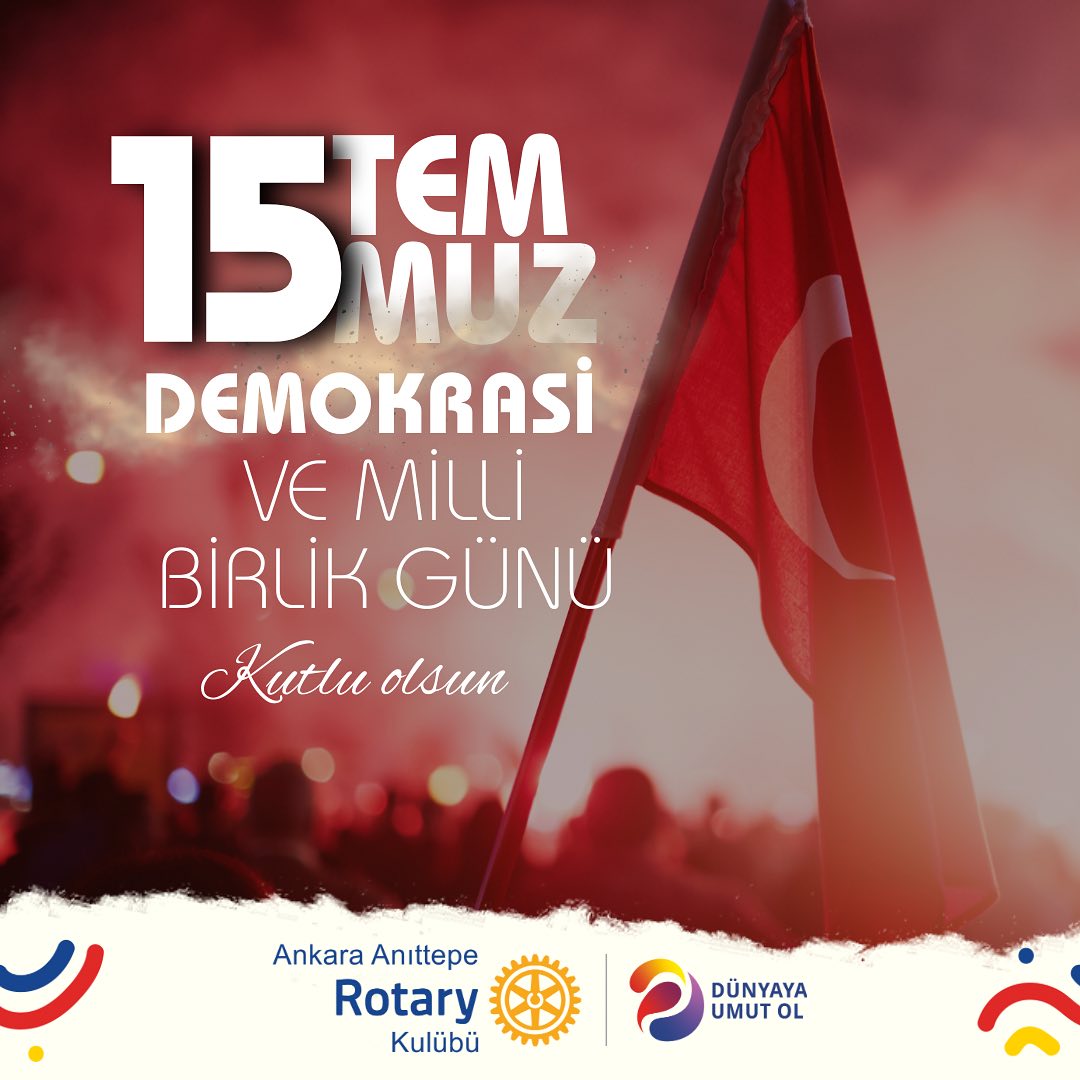 15 Temmuz Demokrasi ve Milli Birlik günü kutlu olsun!