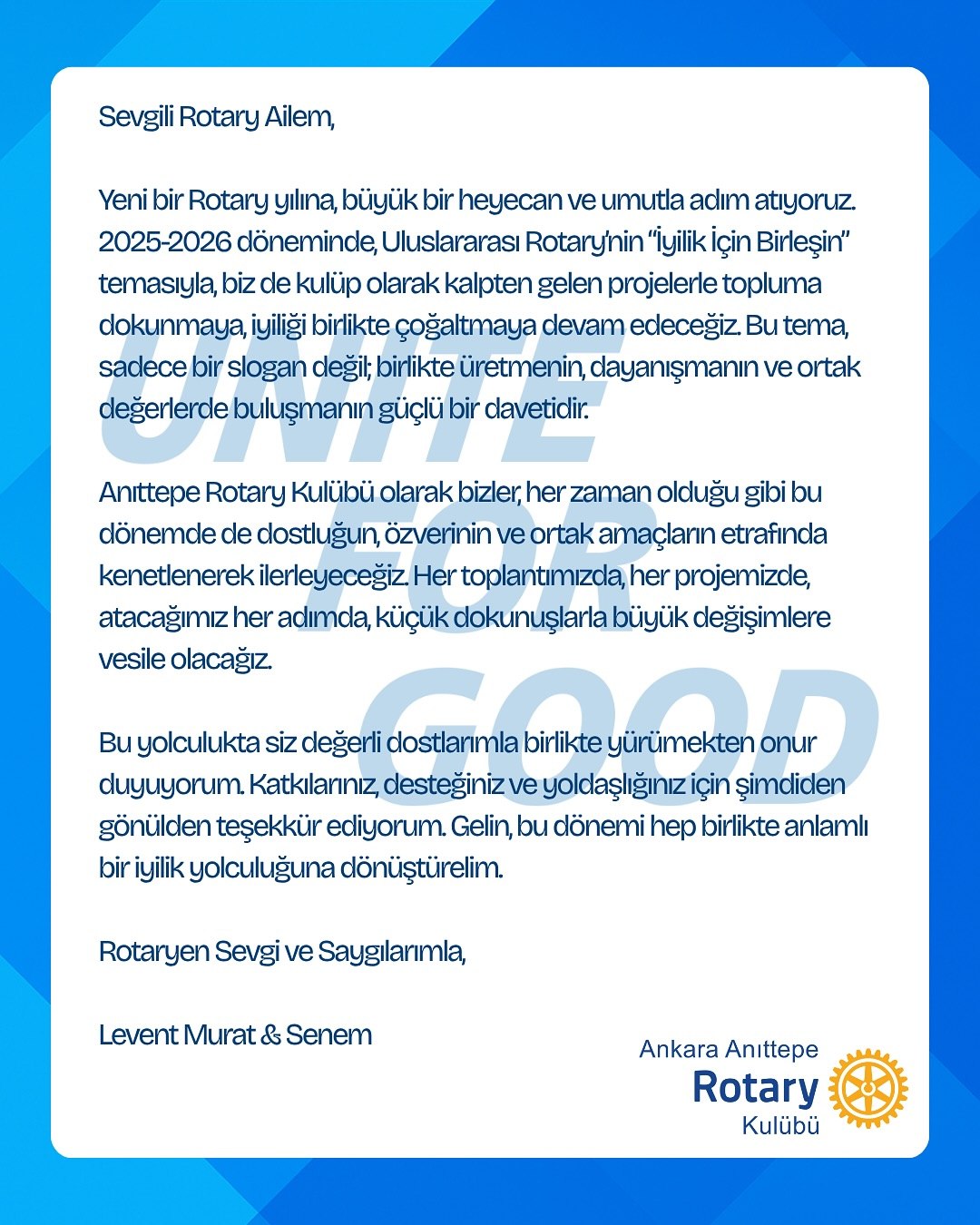 2025-26 Rotary dönemi başladı!